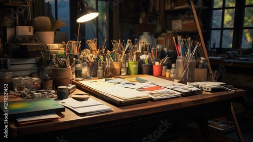 Wallpaper Mural charcoal artists desk Torontodigital.ca