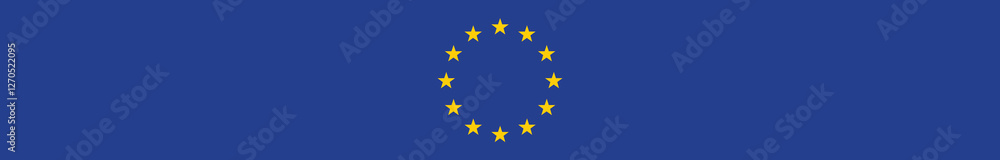 Flag of European Union. European Union long banner flag digital vector illustration Flag of European Union. European Union long banner flag digital vector illustration