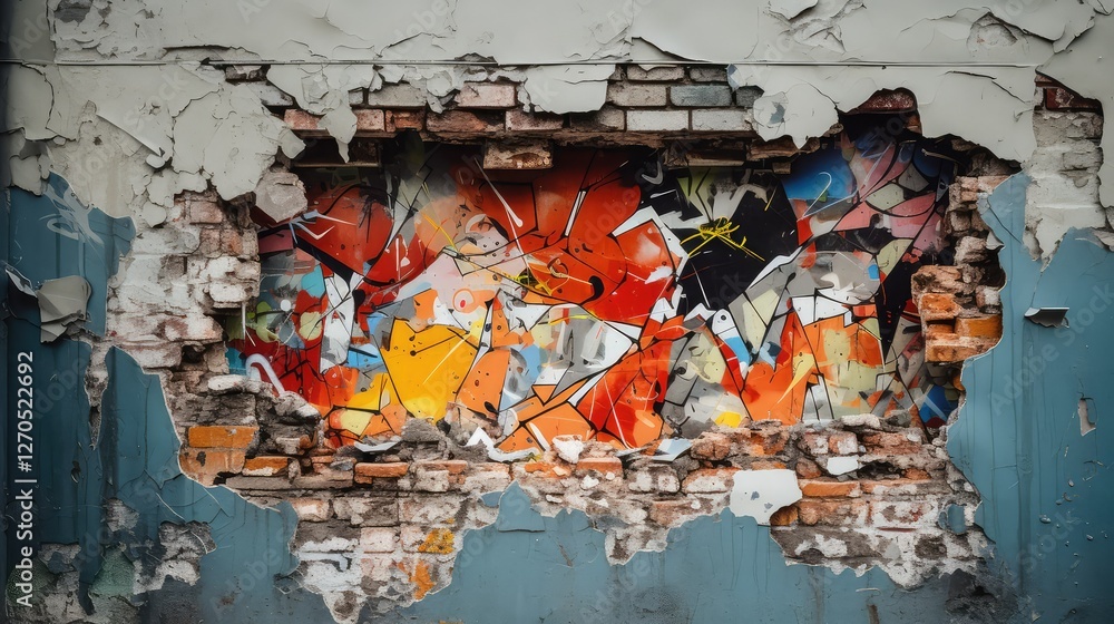 Fototapeta premium paint smashed wall