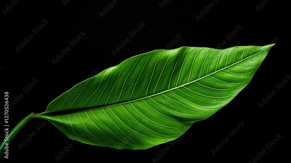 Obraz premium glossy one line leaf