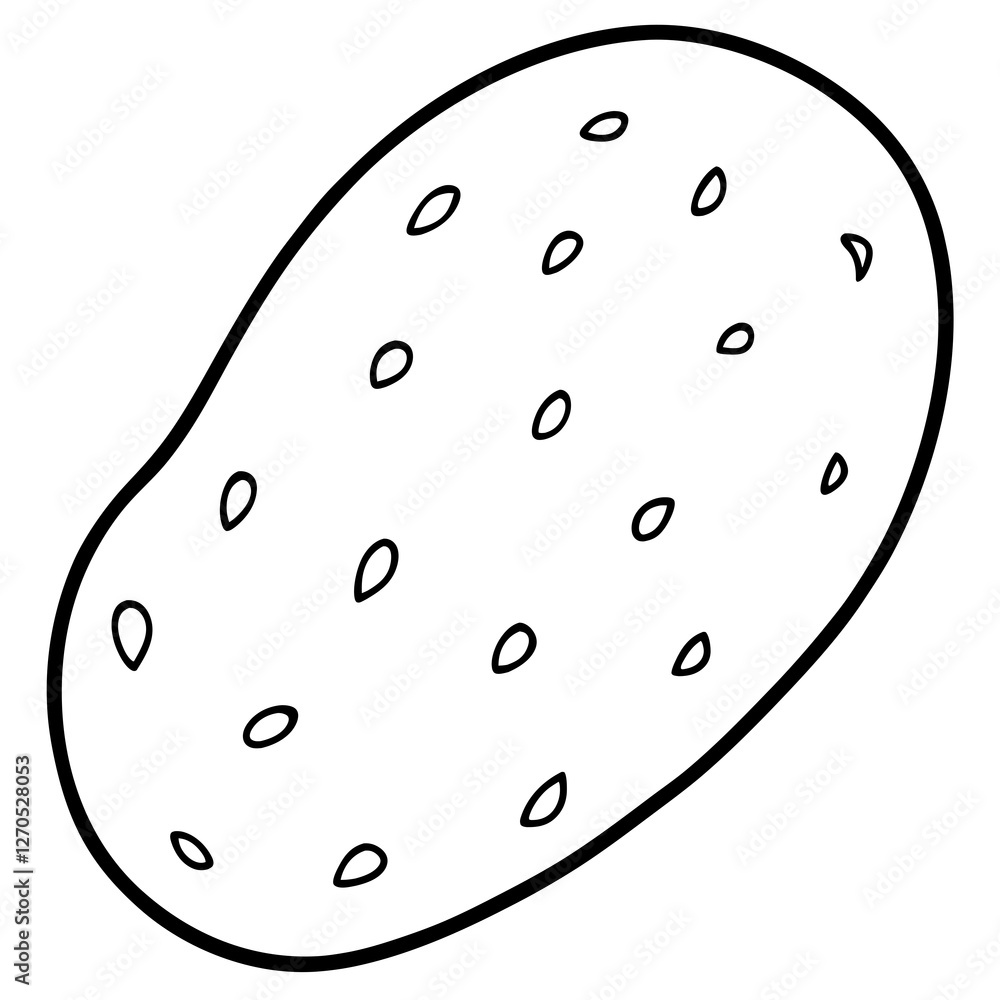 Clean and Simple Potato Outline Art Clean and Simple Potato Outline Art
