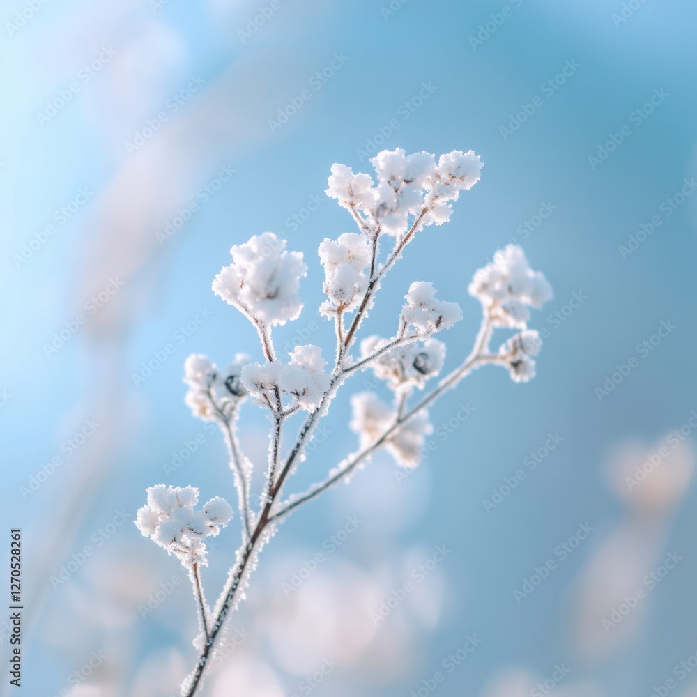 Frost on the cherry tree blossom Frost on the cherry tree blossom