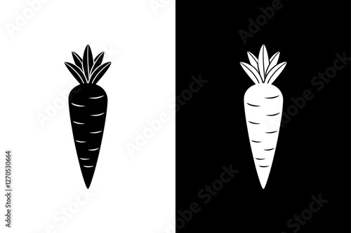 Fresh Carrot icon silhouette Symbol. The Perfect Flat Vegetable Illustration