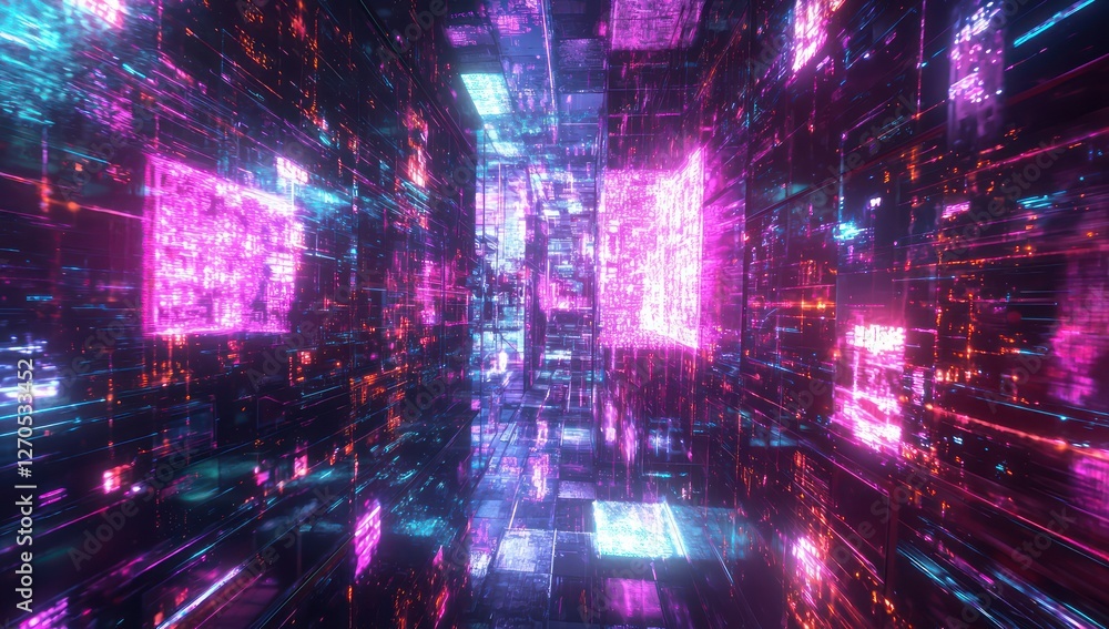 Cyber-layered AI visualization displaying the complexity of digital networking. Cyber-layered AI visualization displaying the complexity of digital networking.