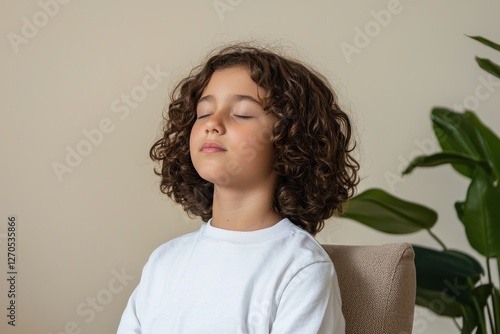 Meditation practice for children indoor setting calm atmosphere engaging content peaceful mindset photo