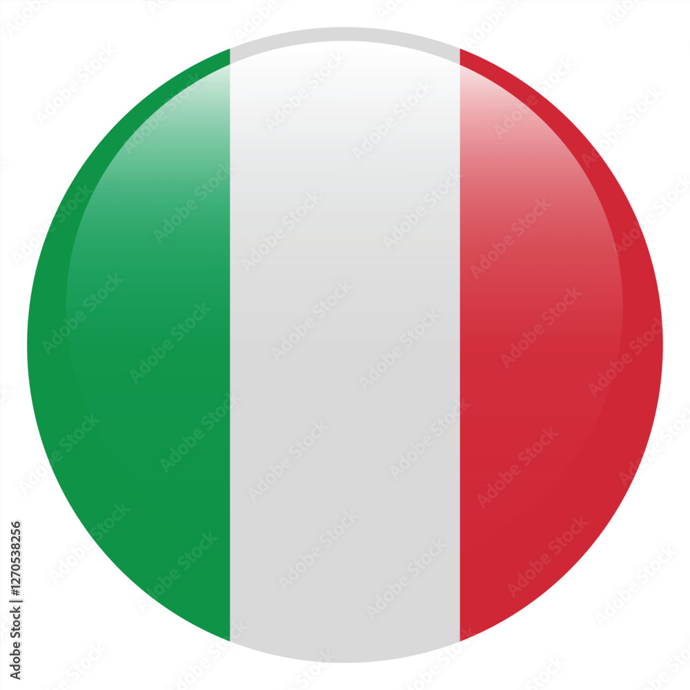 Flag of Italy. Italy round flag logo icon computer vector illustration design Flag of Italy. Italy round flag logo icon computer vector illustration design