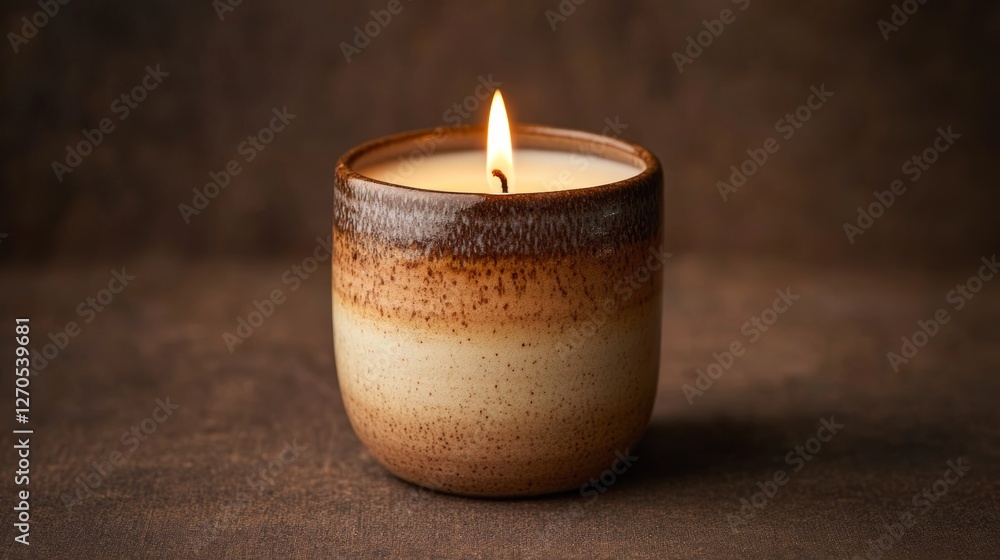 lit candle on a dark brown background, soy candle, scented candle, candle light lit candle on a dark brown background, soy candle, scented candle, candle light
