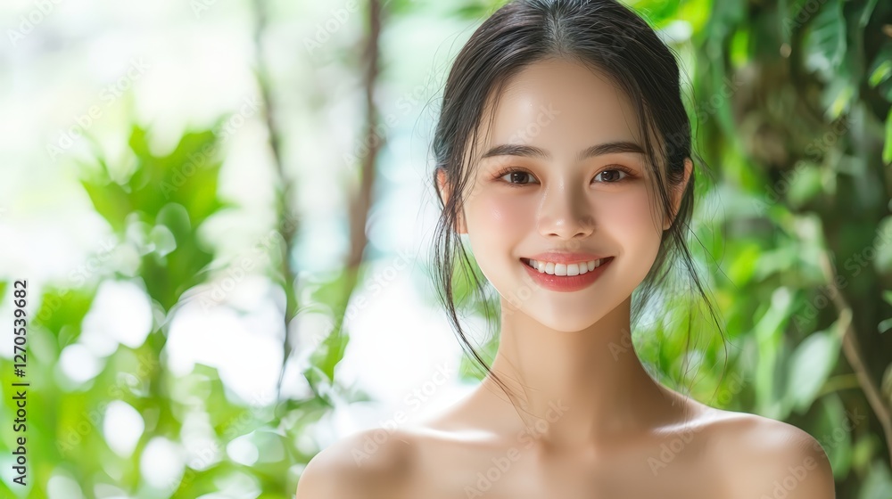 Joyful woman smiling radiantly capturing happiness and positivity in everyday life Joyful woman smiling radiantly capturing happiness and positivity in everyday life