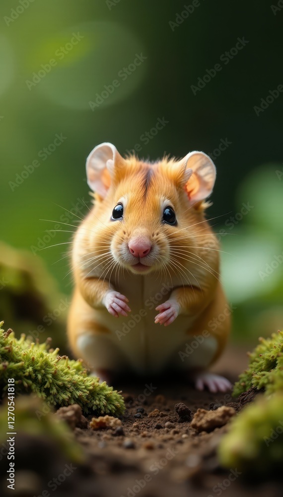 A Campbell's dwarf hamster exploring its habitat, adorable, rodent