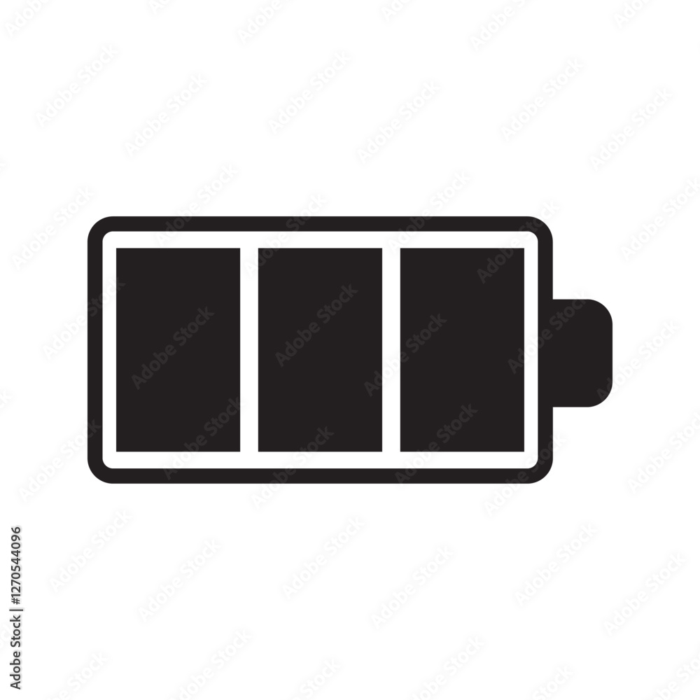 The battery icon isolated on white background
The battery icon isolated on white background