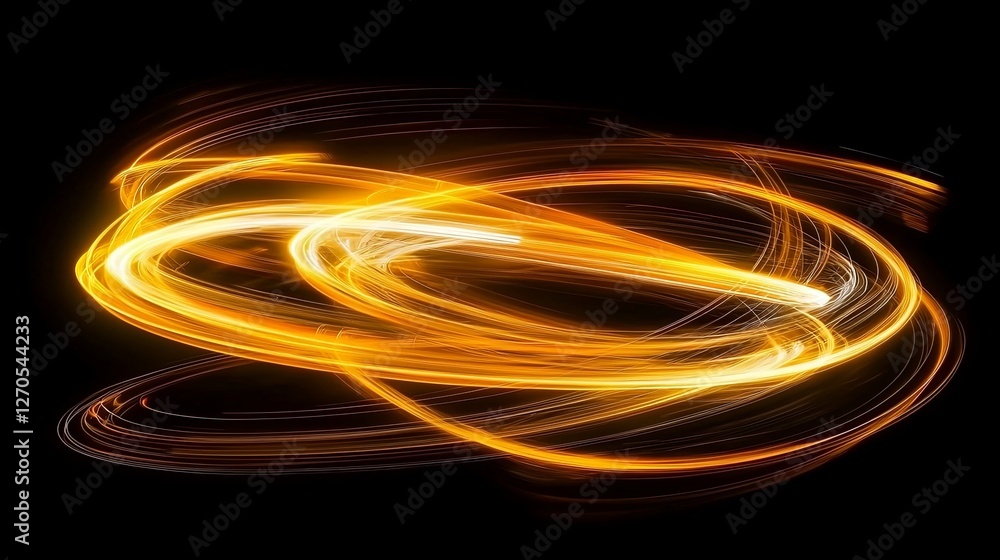Bright Abstract Light Trails on Dark Background in Motion Bright Abstract Light Trails on Dark Background in Motion