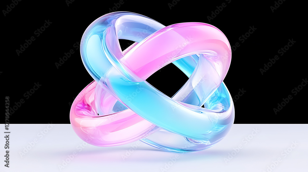 Abstract Knot Sculpture Reflecting Gradient Light on Glossy Surface Artistic Still Life Abstract Knot Sculpture Reflecting Gradient Light on Glossy Surface Artistic Still Life