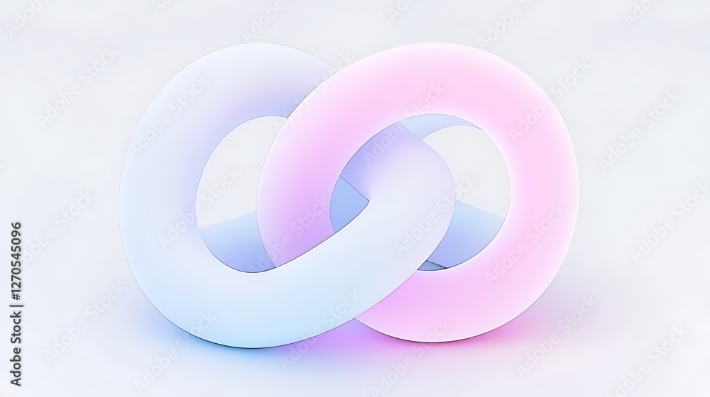 Abstract Linked Rings in Pastel Colors on Soft White Background Elegant Interconnection Aesthetic Abstract Linked Rings in Pastel Colors on Soft White Background Elegant Interconnection Aesthetic