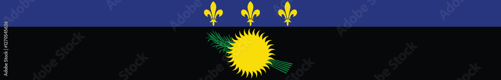 Flag of Guadeloupe. Guadeloupe flag long banner digital vector illustration Flag of Guadeloupe. Guadeloupe flag long banner digital vector illustration