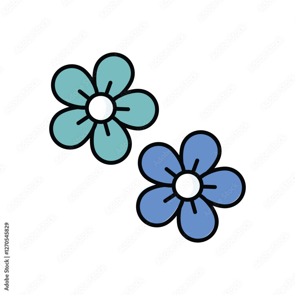 Pink Flower icon isolated on a white background. Vector illustration. Pink Flower icon isolated on a white background. Vector illustration.