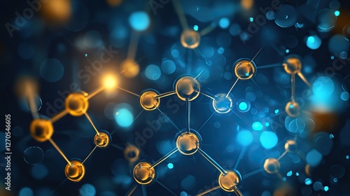 llusrtation of graphene molecules. Nanotechnology background illustration.