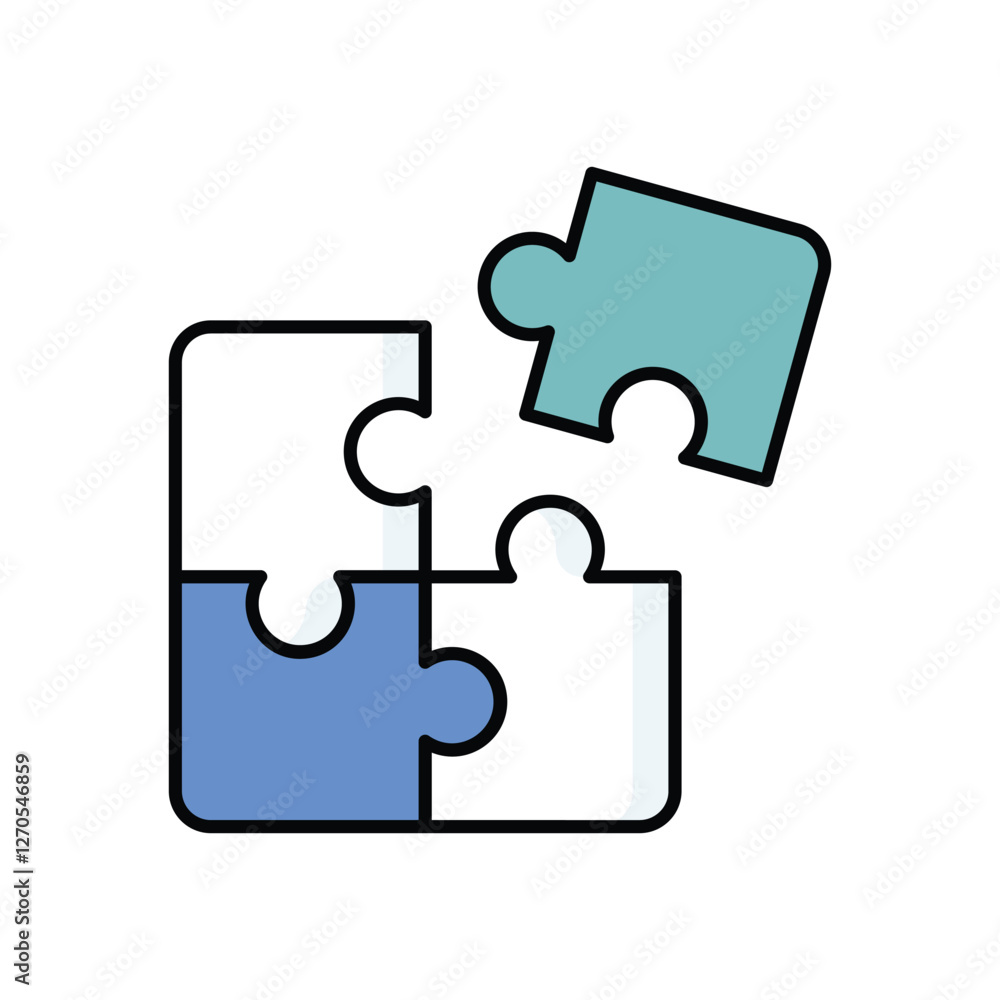 Puzzle Piece icon isolated on a white background. Vector illustration. Puzzle Piece icon isolated on a white background. Vector illustration.