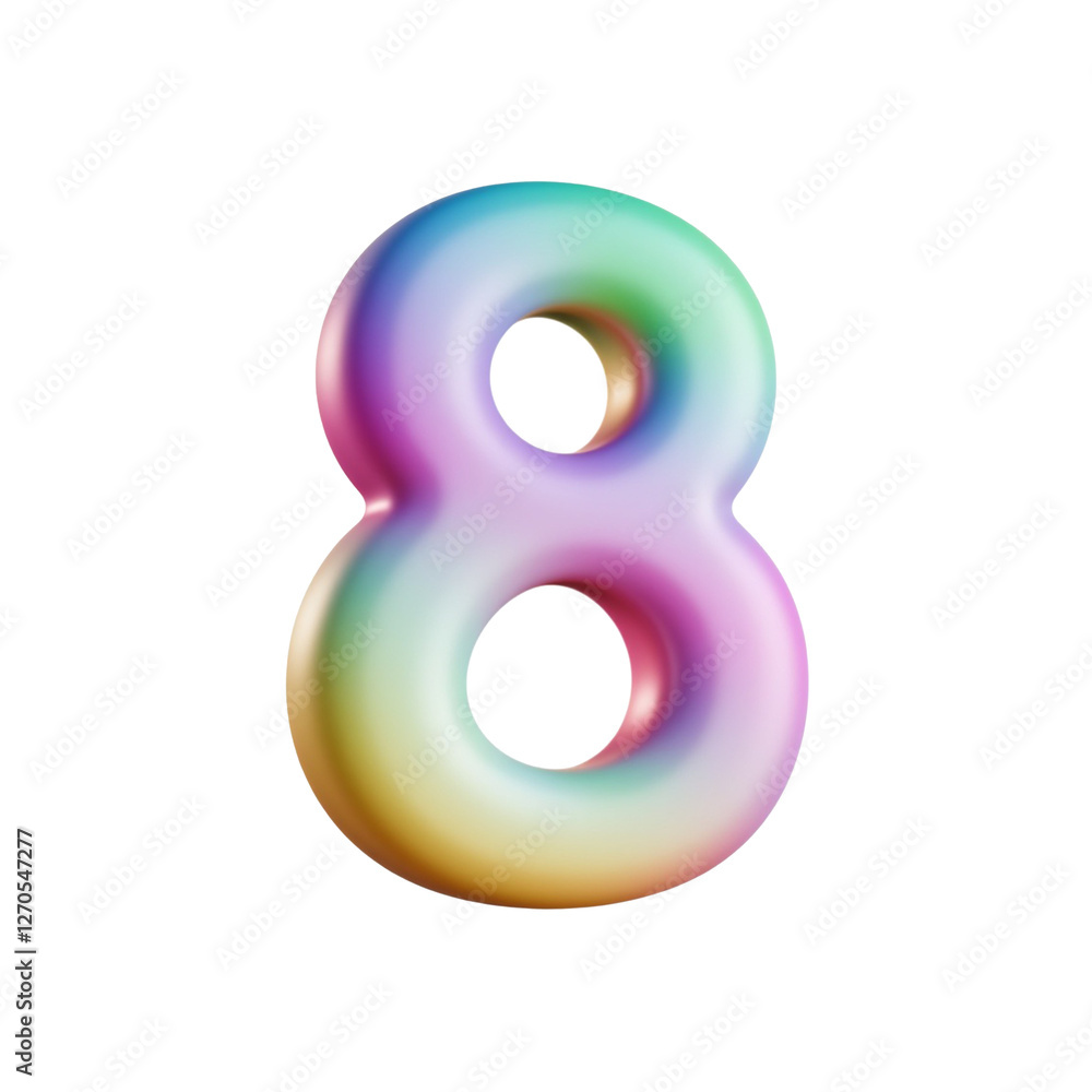 3d Pastel number 8 isolated on transparent background. Generative AI 3d Pastel number 8 isolated on transparent background. Generative AI