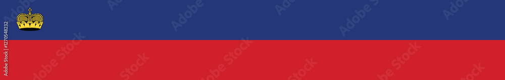 Obraz premium Flag of Liechtenstein. Liechtenstein flag long banner digital vector illustration