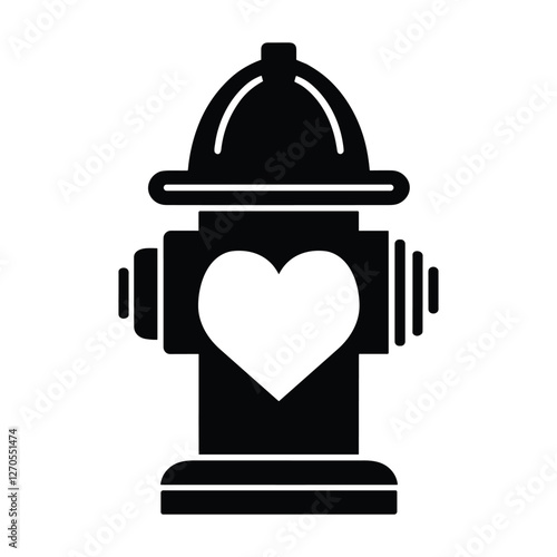 A fire hydrant with a heart, symbolizes safety and care.