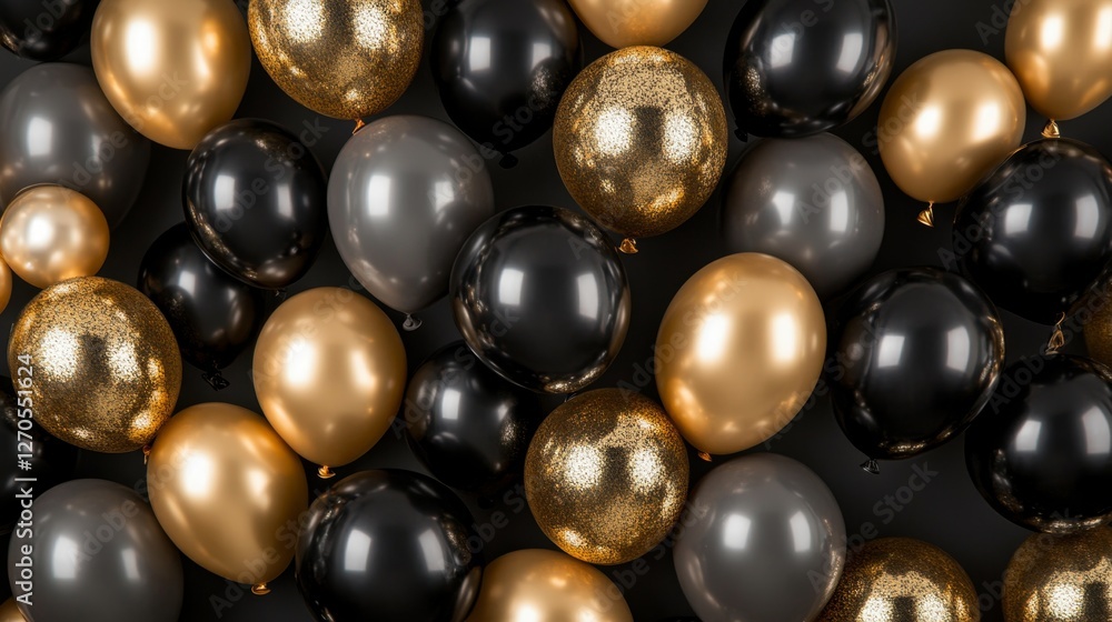 Dark and Gray Backdrop with Variety of Balloons for Celebrations Dark and Gray Backdrop with Variety of Balloons for Celebrations