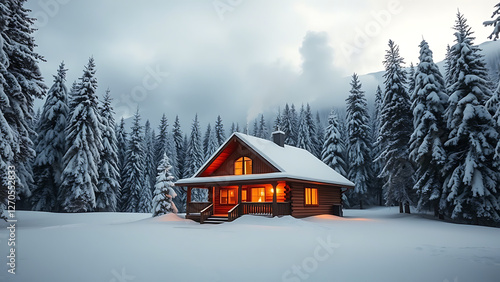 house in the snow