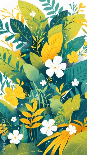 Retro watercolor indoor plant pot illustration poster background