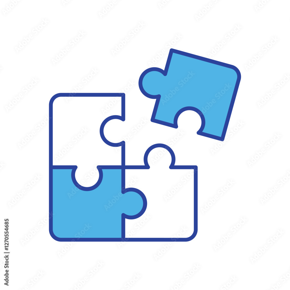 Puzzle Piece icon isolated on a white background. Vector illustration. Puzzle Piece icon isolated on a white background. Vector illustration.
