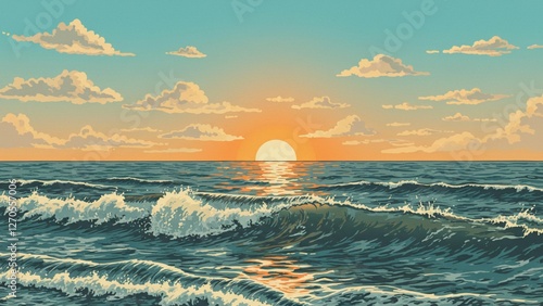 sunset on the sea
