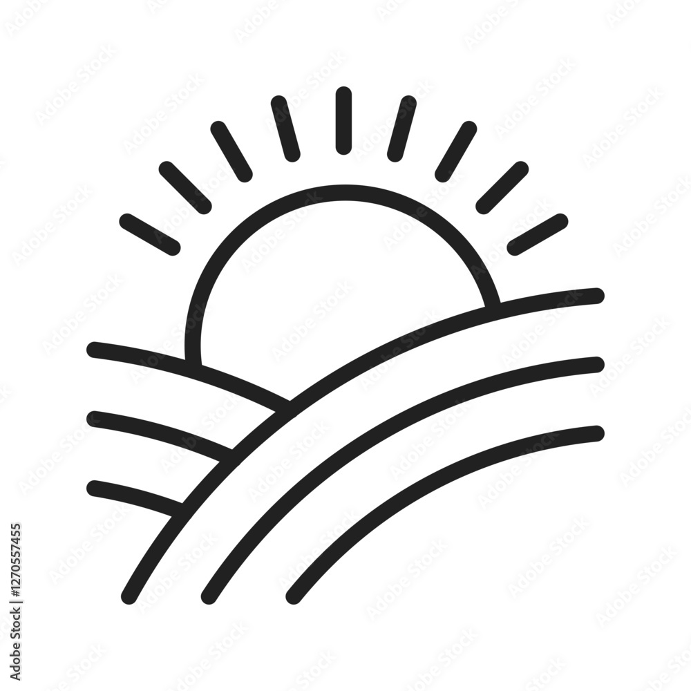 Sunrise icon vector image. Suitable for mobile apps, web apps and print media. Sunrise icon vector image. Suitable for mobile apps, web apps and print media.