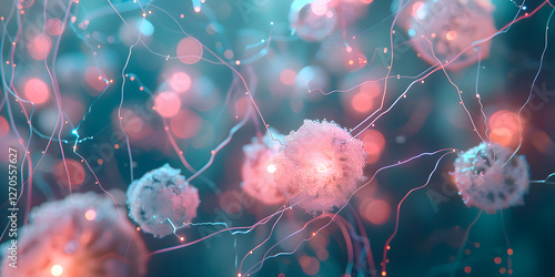 Neural Network Visualization of Artificial Intelligence – Futuristic Digital Brain