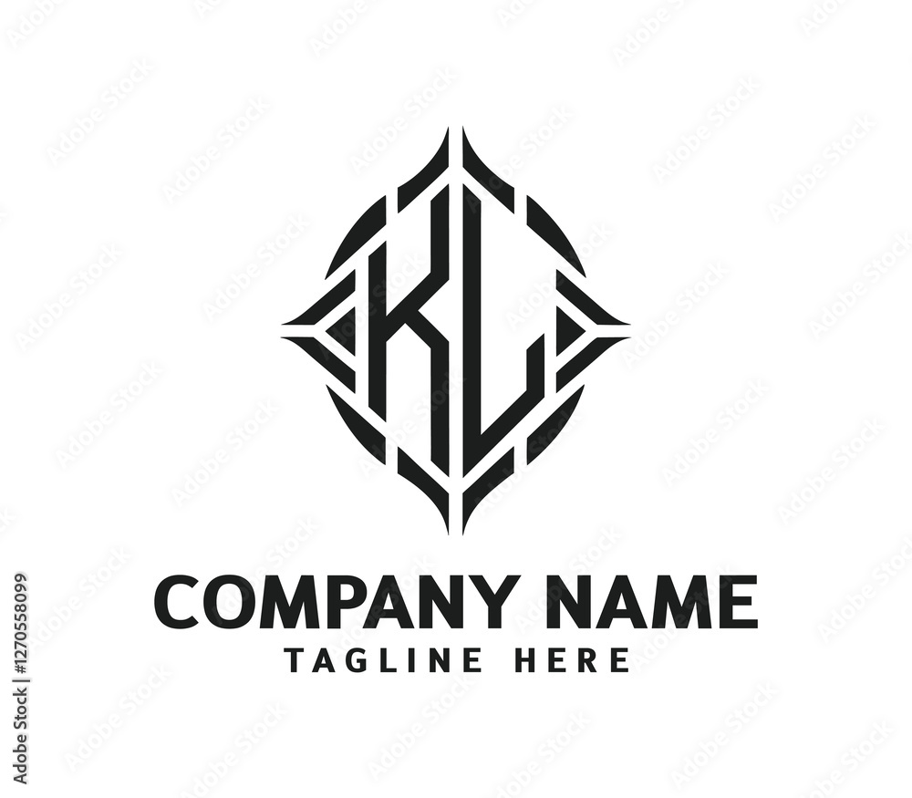 Obraz premium KL Modern Monogram Logo - Sleek and Professional Letter Logo for Branding