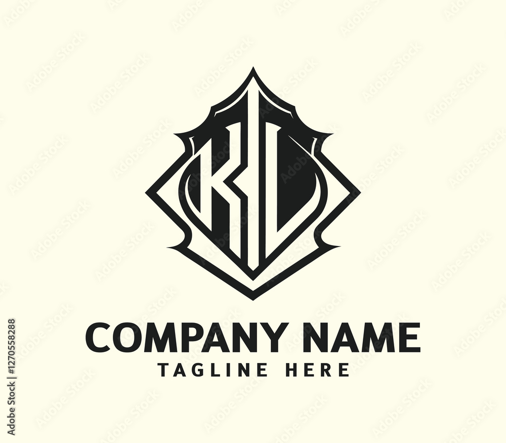 Obraz premium KL Modern Monogram Logo - Sleek and Professional Letter Logo for Branding