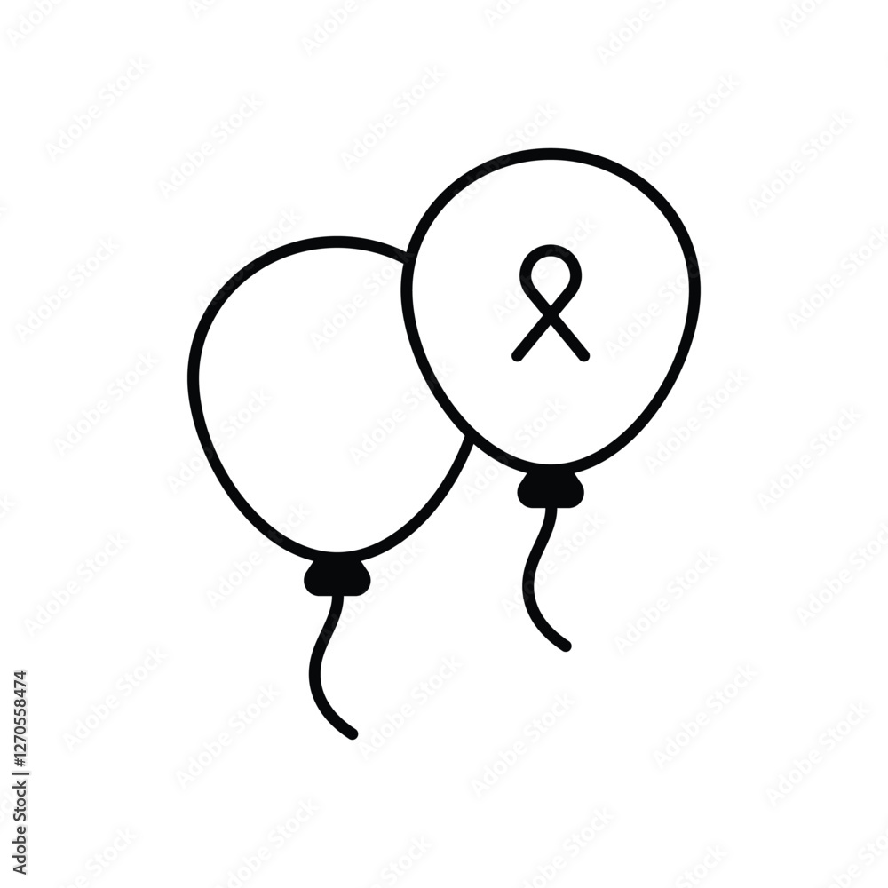 Balloon icon isolated on a white background. Vector illustration. Balloon icon isolated on a white background. Vector illustration.