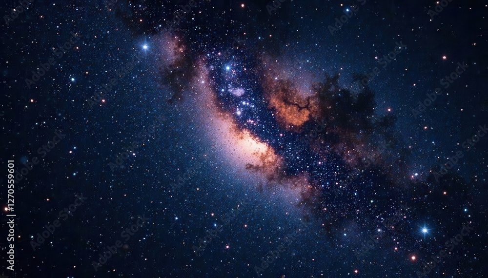Obraz premium Starfield, countless stars across inky black void, cosmic, cosmos, mysterious