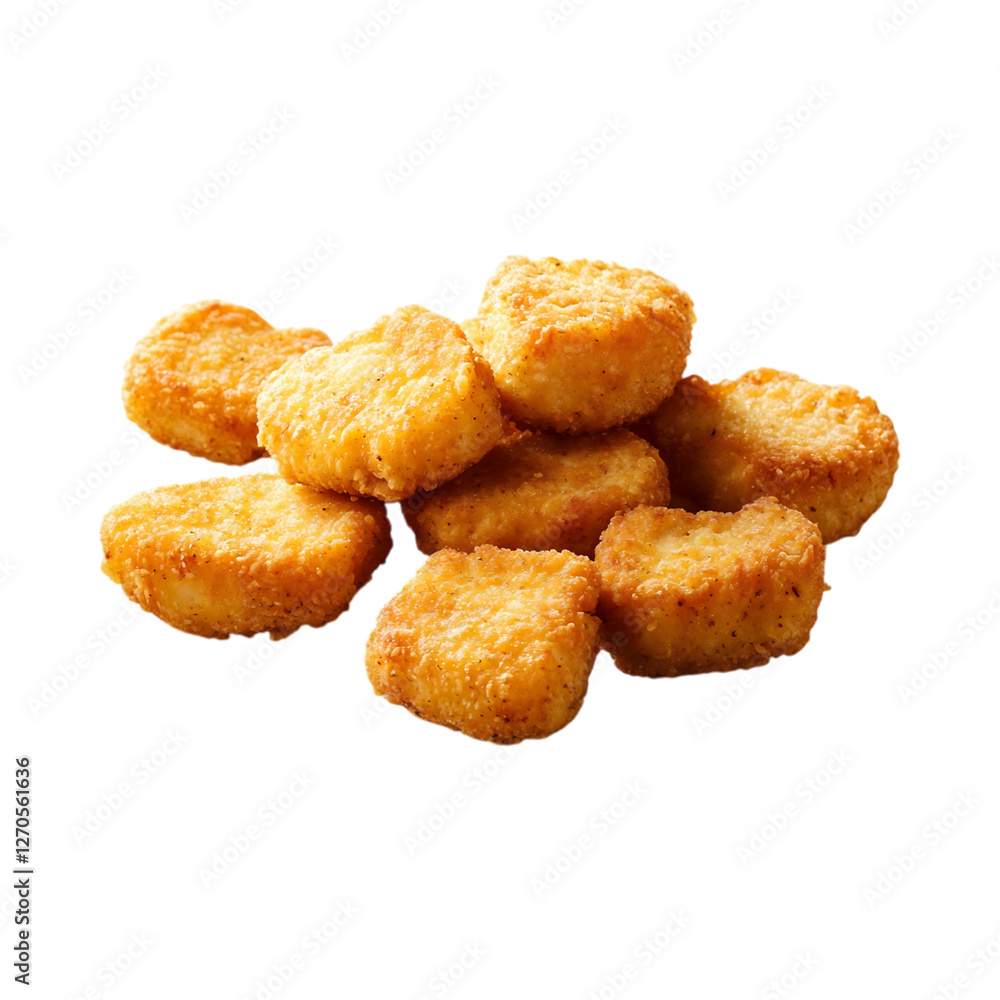 Homemade Chicken Nuggets isolated on transparent background, in PNG format, cut out Homemade Chicken Nuggets isolated on transparent background, in PNG format, cut out
