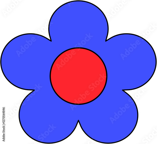hipster flower retro sticker