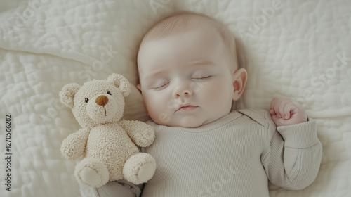 Serene Slumber: A baby in p...