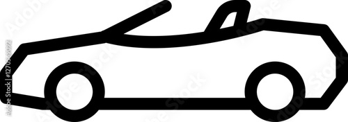 convertible car icon linear style