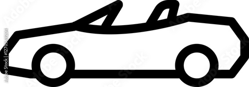 convertible car icon linear style