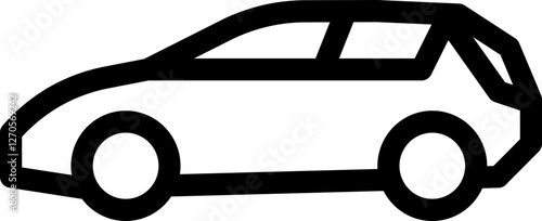 hatchback car icon linear style