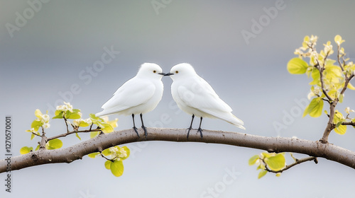 Avian Affection: Two snow-w...