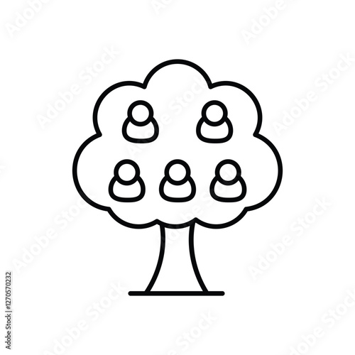 Family Tree icon isolated on a white background. Vector illustration.