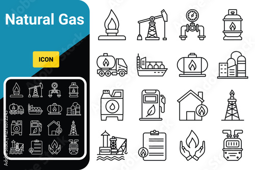 natural gas icon set,vector and illustration