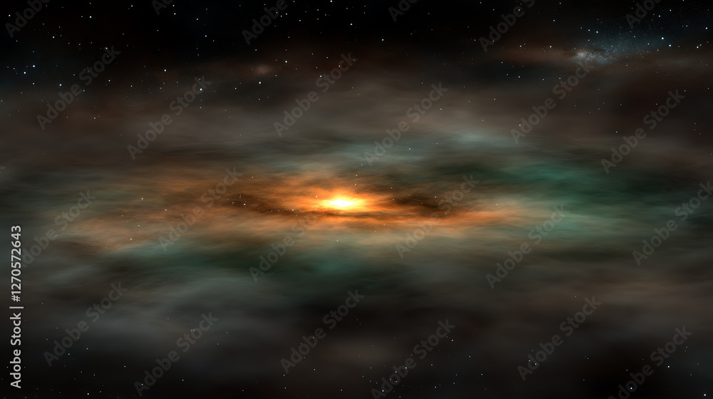 Fototapeta premium Cosmic Disk Formation with Stars and Nebula Space Background Artwork Celestial Exploration 92 Chars