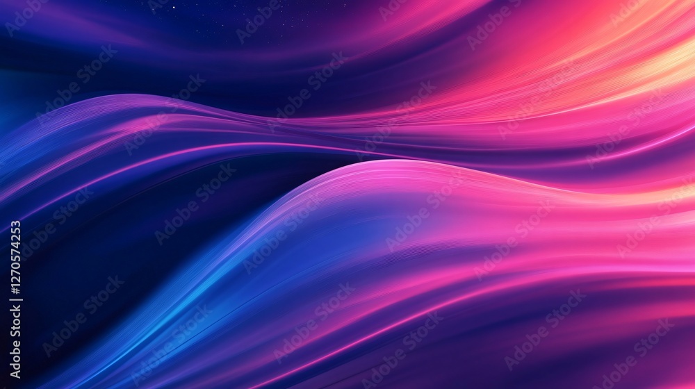 Obraz premium Colorful Abstract Waves with Gradient Flowing Lines in Motion