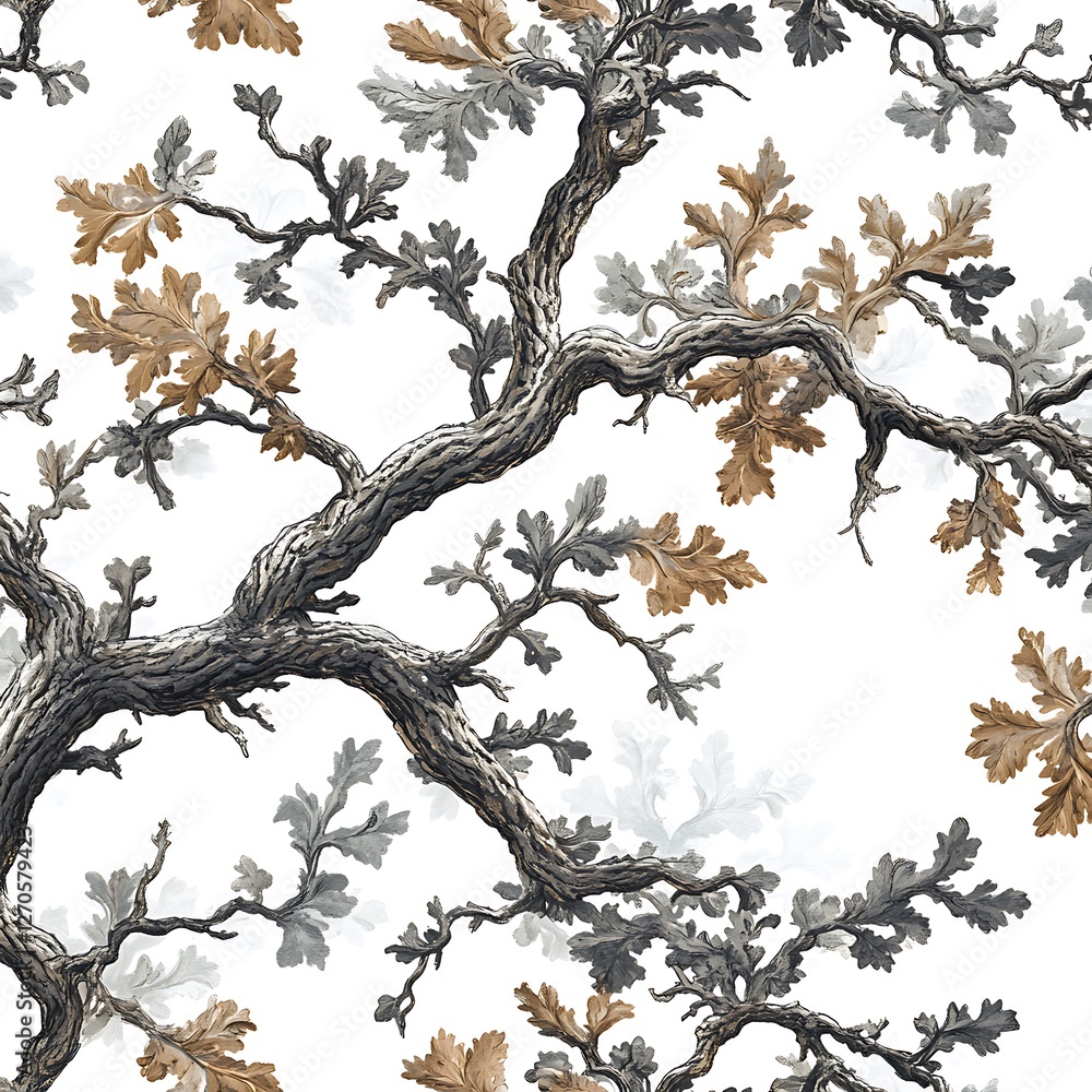 Fototapeta premium Leaf of oak isolated on white background.