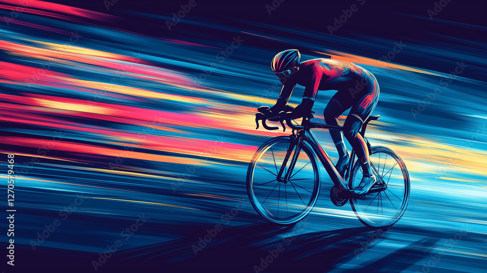 Fototapeta premium サイクリングスポーツの魅力｜ロードバイクで駆け抜ける瞬間