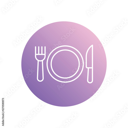 Table Setting icon isolated on a white background. Vector illustration.