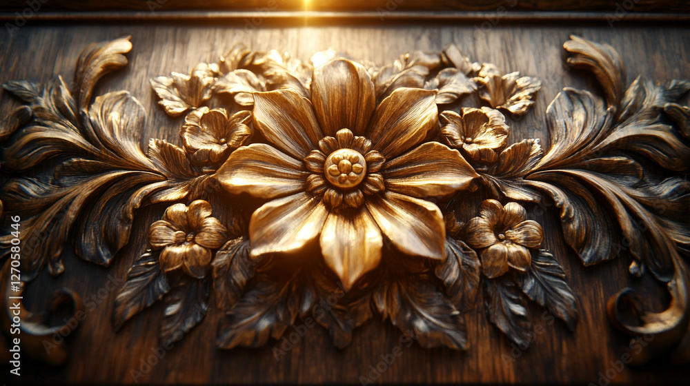 intricate wooden carvings with swirling, detailed patterns illuminated by warm, golden light, showcasing fine craftsmanship, symbolizing artistry, tradition, and precision intricate wooden carvings with swirling, detailed patterns illuminated by warm, golden light, showcasing fine craftsmanship, symbolizing artistry, tradition, and precision